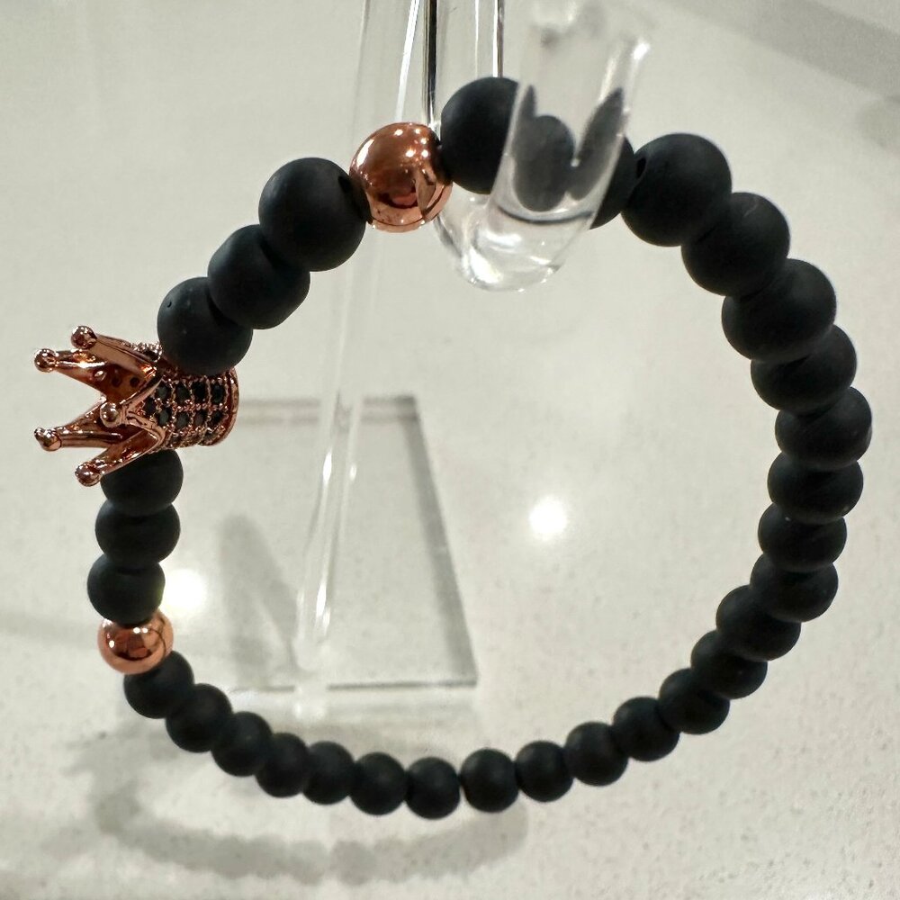 Copper Crown Beaded Bracelet